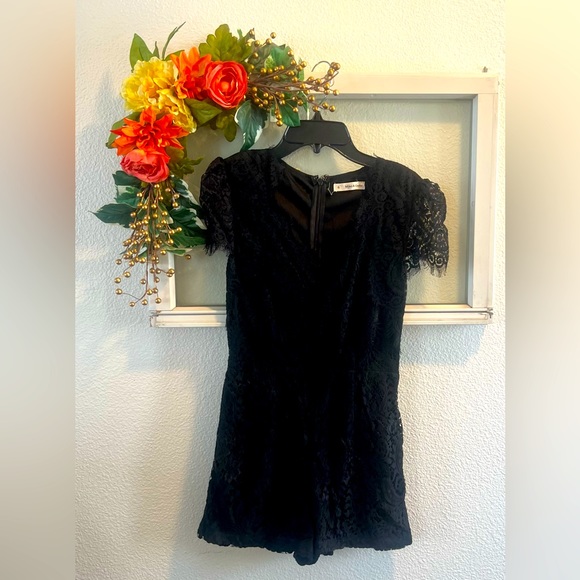Mika and Gala Black Lace Romper - Picture 1 of 8